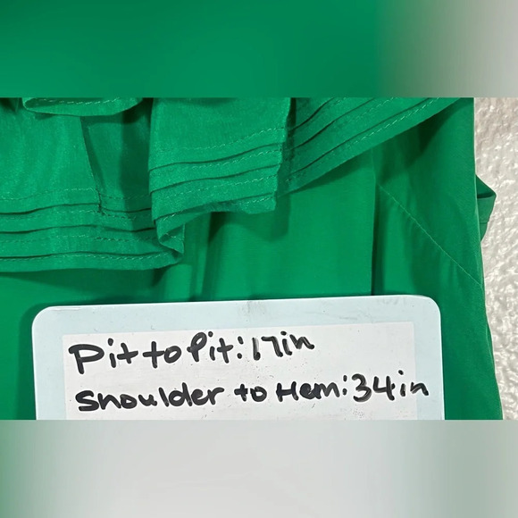 Amanda Uprichard Green 100% Silk Ruffle Mini Dress Women’s Small - Picture 8 of 9